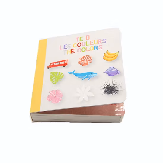 Livro de papelão infantil impresso personalizado de fábrica, impressão de livro de placa de molde de som infantil