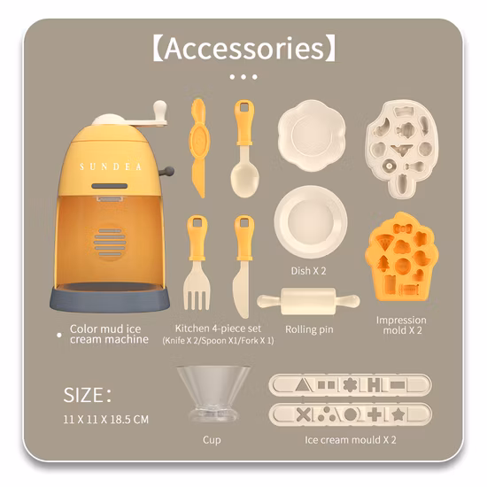 Diy máquina de sorvete cor lama conjunto criativo crianças ar seco argila brinquedos rico ferramenta acessórios educacional jogar massa brinquedo cor argila